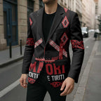 Toitu Te Tiriti Waitangi Blazer Black Wharenui House - Aussie Hoodie