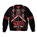 Toitu Te Tiriti Waitangi Bomber Jacket Black Wharenui House - Aussie Hoodie