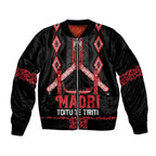 Toitu Te Tiriti Waitangi Bomber Jacket Black Wharenui House - Aussie Hoodie