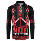 Toitu Te Tiriti Waitangi Button Sweatshirt Black Wharenui House - Aussie Hoodie