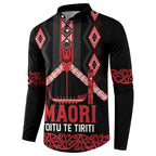 Toitu Te Tiriti Waitangi Button Sweatshirt Black Wharenui House - Aussie Hoodie