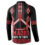 Toitu Te Tiriti Waitangi Button Sweatshirt Black Wharenui House - Aussie Hoodie