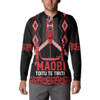 Toitu Te Tiriti Waitangi Button Sweatshirt Black Wharenui House - Aussie Hoodie