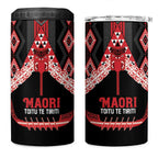 Toitu Te Tiriti Waitangi 4 in 1 Can Cooler Tumbler Black Wharenui House - Aussie Hoodie