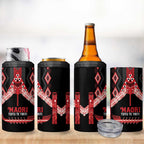 Toitu Te Tiriti Waitangi 4 in 1 Can Cooler Tumbler Black Wharenui House - Aussie Hoodie