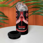 Toitu Te Tiriti Waitangi 4 in 1 Can Cooler Tumbler Black Wharenui House - Aussie Hoodie