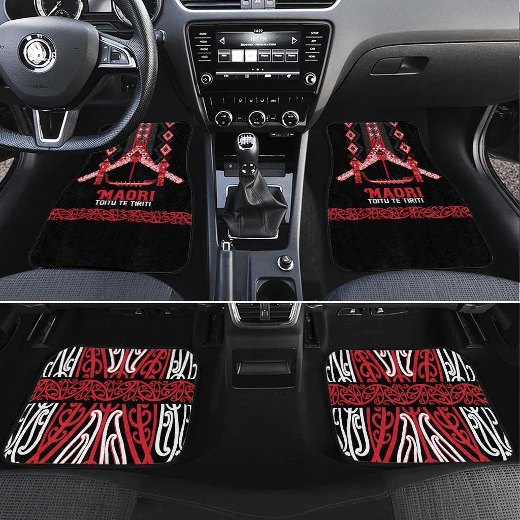 Toitu Te Tiriti Waitangi Car Mats Black Wharenui House - Aussie Hoodie