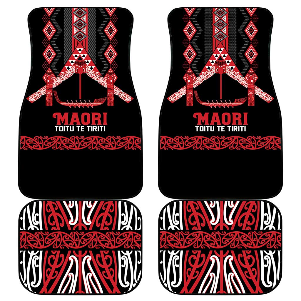 Toitu Te Tiriti Waitangi Car Mats Black Wharenui House - Aussie Hoodie