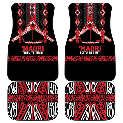 Toitu Te Tiriti Waitangi Car Mats Black Wharenui House - Aussie Hoodie
