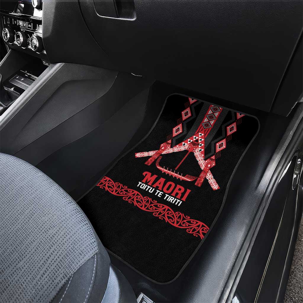 Toitu Te Tiriti Waitangi Car Mats Black Wharenui House - Aussie Hoodie