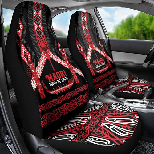 Toitu Te Tiriti Waitangi Car Seat Cover Black Wharenui House - Aussie Hoodie