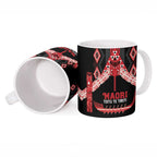 Toitu Te Tiriti Waitangi Ceramic Mug Black Wharenui House - Aussie Hoodie