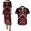 Toitu Te Tiriti Waitangi Couples Matching Puletasi and Hawaiian Shirt Black Wharenui House - Aussie Hoodie