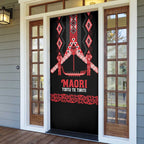Toitu Te Tiriti Waitangi Door Cover Black Wharenui House - Aussie Hoodie