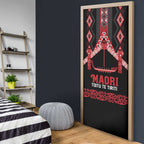 Toitu Te Tiriti Waitangi Door Cover Black Wharenui House - Aussie Hoodie