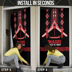 Toitu Te Tiriti Waitangi Door Cover Black Wharenui House - Aussie Hoodie
