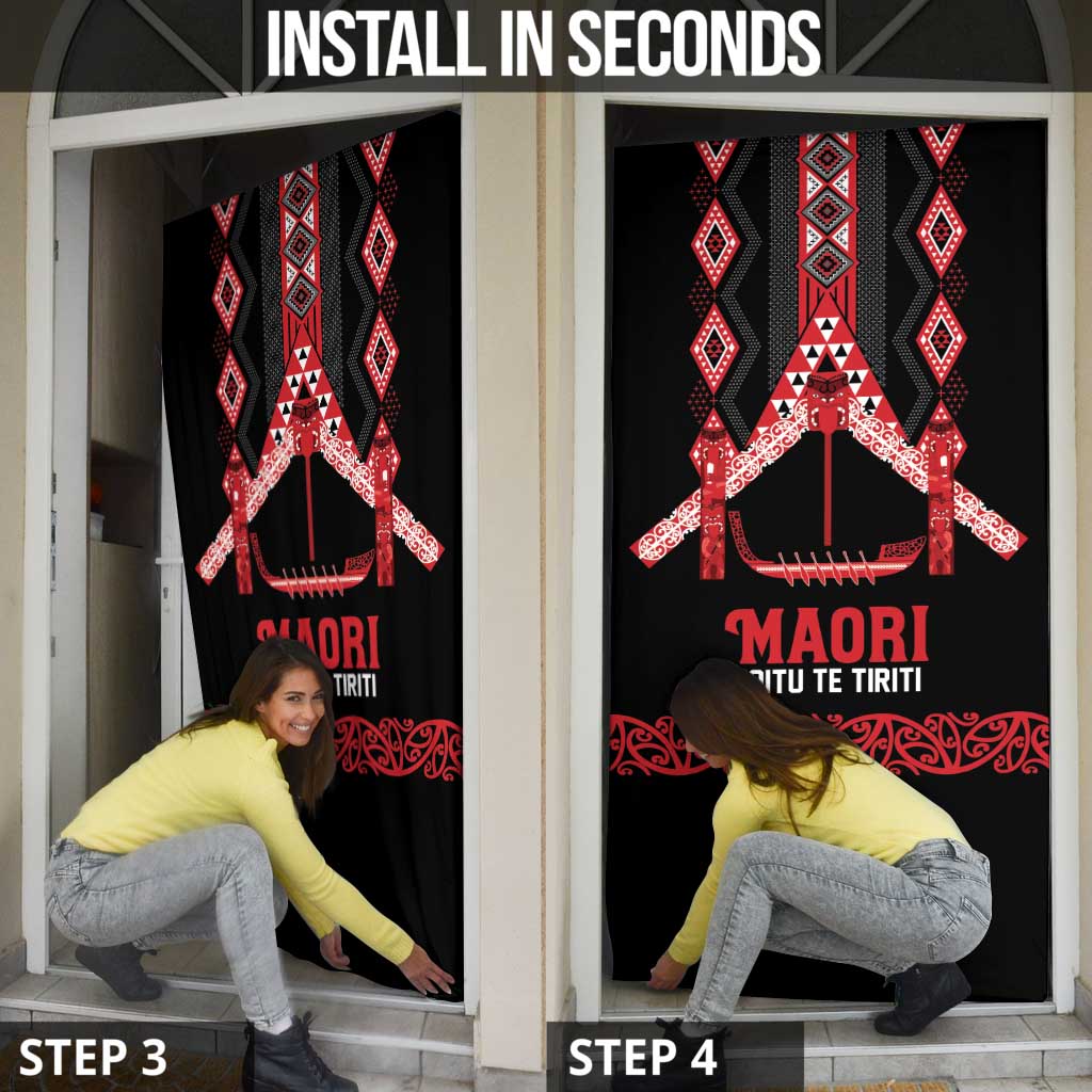 Toitu Te Tiriti Waitangi Door Cover Black Wharenui House - Aussie Hoodie