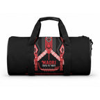 Toitu Te Tiriti Waitangi Duffle Bag Black Wharenui House