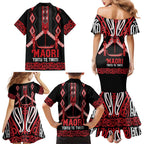Toitu Te Tiriti Waitangi Family Matching Mermaid Dress and Hawaiian Shirt Black Wharenui House - Aussie Hoodie