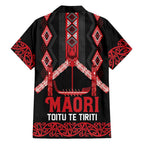 Toitu Te Tiriti Waitangi Family Matching Off Shoulder Maxi Dress and Hawaiian Shirt Black Wharenui House - Aussie Hoodie