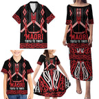 Toitu Te Tiriti Waitangi Family Matching Puletasi and Hawaiian Shirt Black Wharenui House - Aussie Hoodie