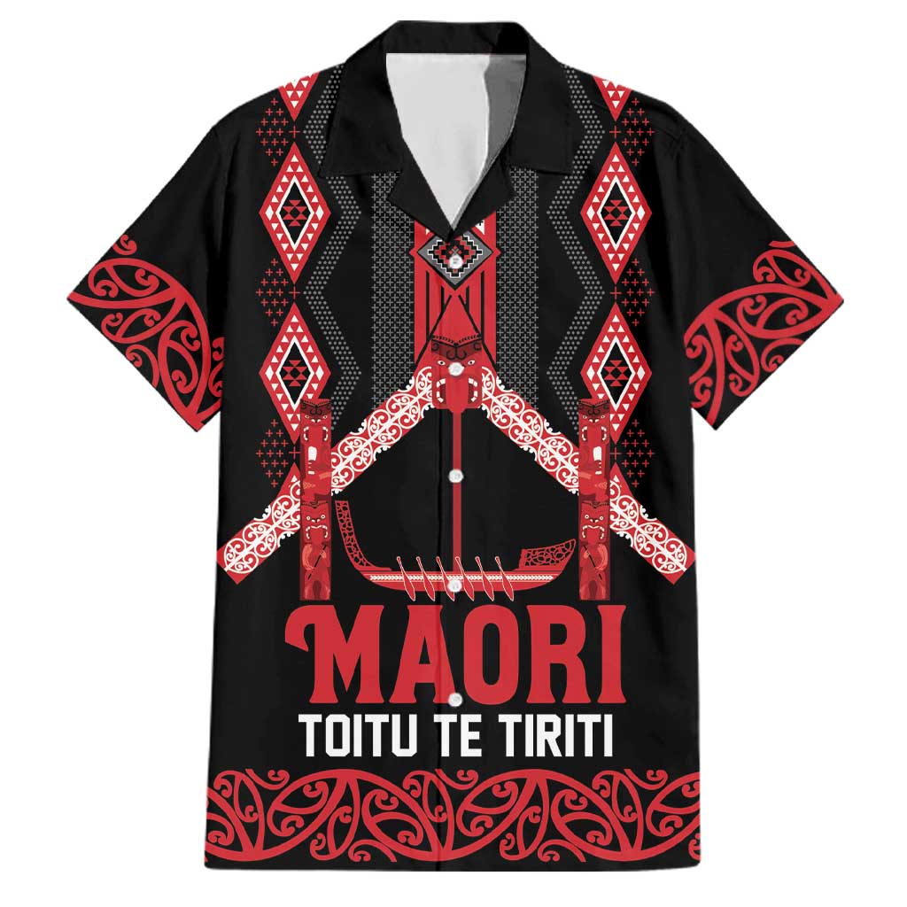 Toitu Te Tiriti Waitangi Family Matching Short Sleeve Bodycon Dress and Hawaiian Shirt Black Wharenui House - Aussie Hoodie