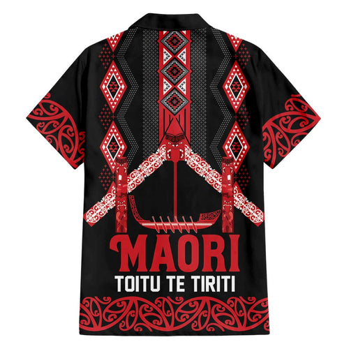 Toitu Te Tiriti Waitangi Hawaiian Shirt Black Wharenui House - Aussie Hoodie