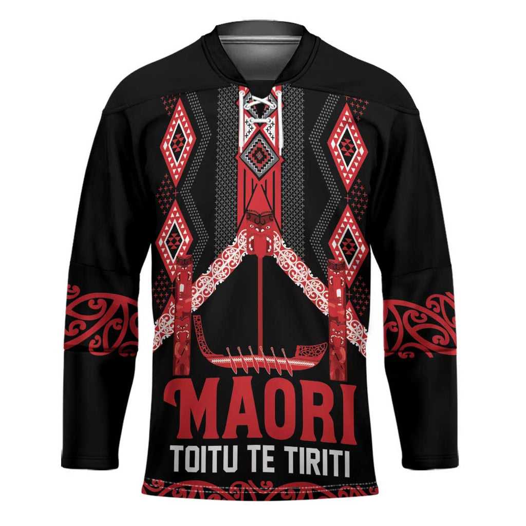 Toitu Te Tiriti Waitangi Hockey Jersey Black Wharenui House - Aussie Hoodie