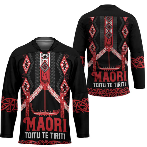 Toitu Te Tiriti Waitangi Hockey Jersey Black Wharenui House - Aussie Hoodie