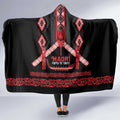 Toitu Te Tiriti Waitangi Hooded Blanket Black Wharenui House - Aussie Hoodie