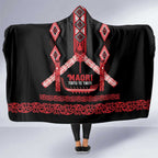 Toitu Te Tiriti Waitangi Hooded Blanket Black Wharenui House - Aussie Hoodie