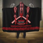 Toitu Te Tiriti Waitangi Hooded Blanket Black Wharenui House - Aussie Hoodie