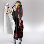 Toitu Te Tiriti Waitangi Hooded Blanket Black Wharenui House - Aussie Hoodie