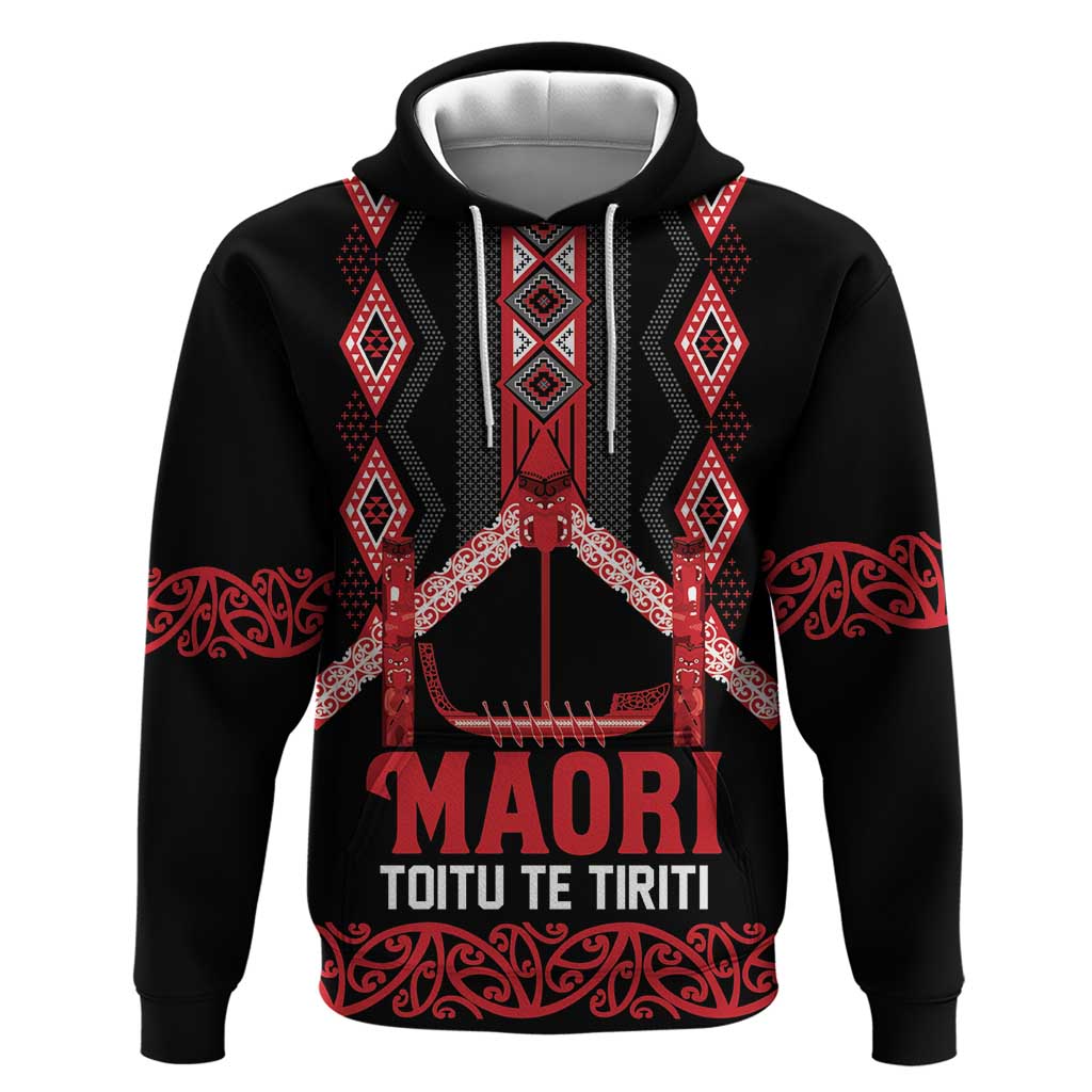 Toitu Te Tiriti Waitangi Hoodie Black Wharenui House - Aussie Hoodie
