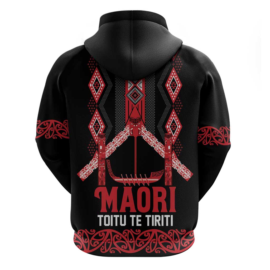 Toitu Te Tiriti Waitangi Hoodie Black Wharenui House - Aussie Hoodie