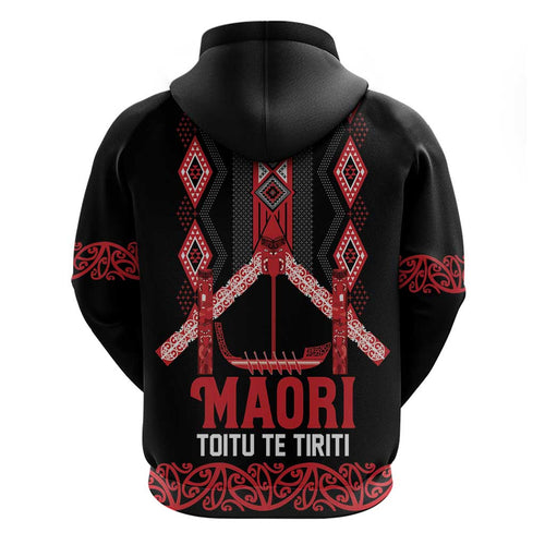 Toitu Te Tiriti Waitangi Hoodie Black Wharenui House - Aussie Hoodie