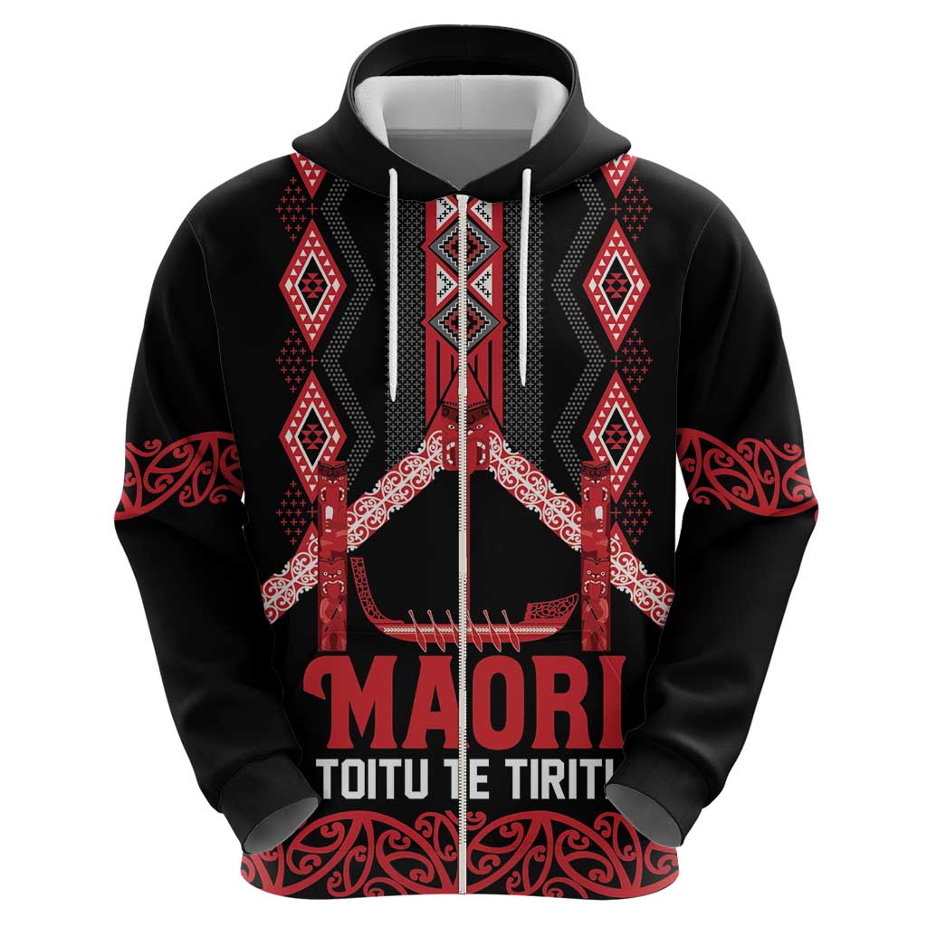 Toitu Te Tiriti Waitangi Hoodie Black Wharenui House - Aussie Hoodie