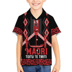 Toitu Te Tiriti Waitangi Kid Hawaiian Shirt Black Wharenui House - Aussie Hoodie