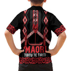 Toitu Te Tiriti Waitangi Kid Hawaiian Shirt Black Wharenui House - Aussie Hoodie