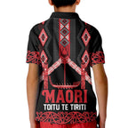 Toitu Te Tiriti Waitangi Kid Polo Shirt Black Wharenui House - Aussie Hoodie