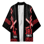 Toitu Te Tiriti Waitangi Kimono Black Wharenui House - Aussie Hoodie