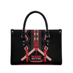 Toitu Te Tiriti Waitangi Leather Bag Black Wharenui House - Aussie Hoodie