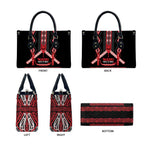 Toitu Te Tiriti Waitangi Leather Bag Black Wharenui House - Aussie Hoodie