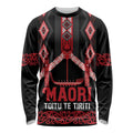 Toitu Te Tiriti Waitangi Long Sleeve Shirt Black Wharenui House - Aussie Hoodie