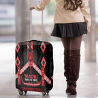 Toitu Te Tiriti Waitangi Luggage Cover Black Wharenui House - Aussie Hoodie