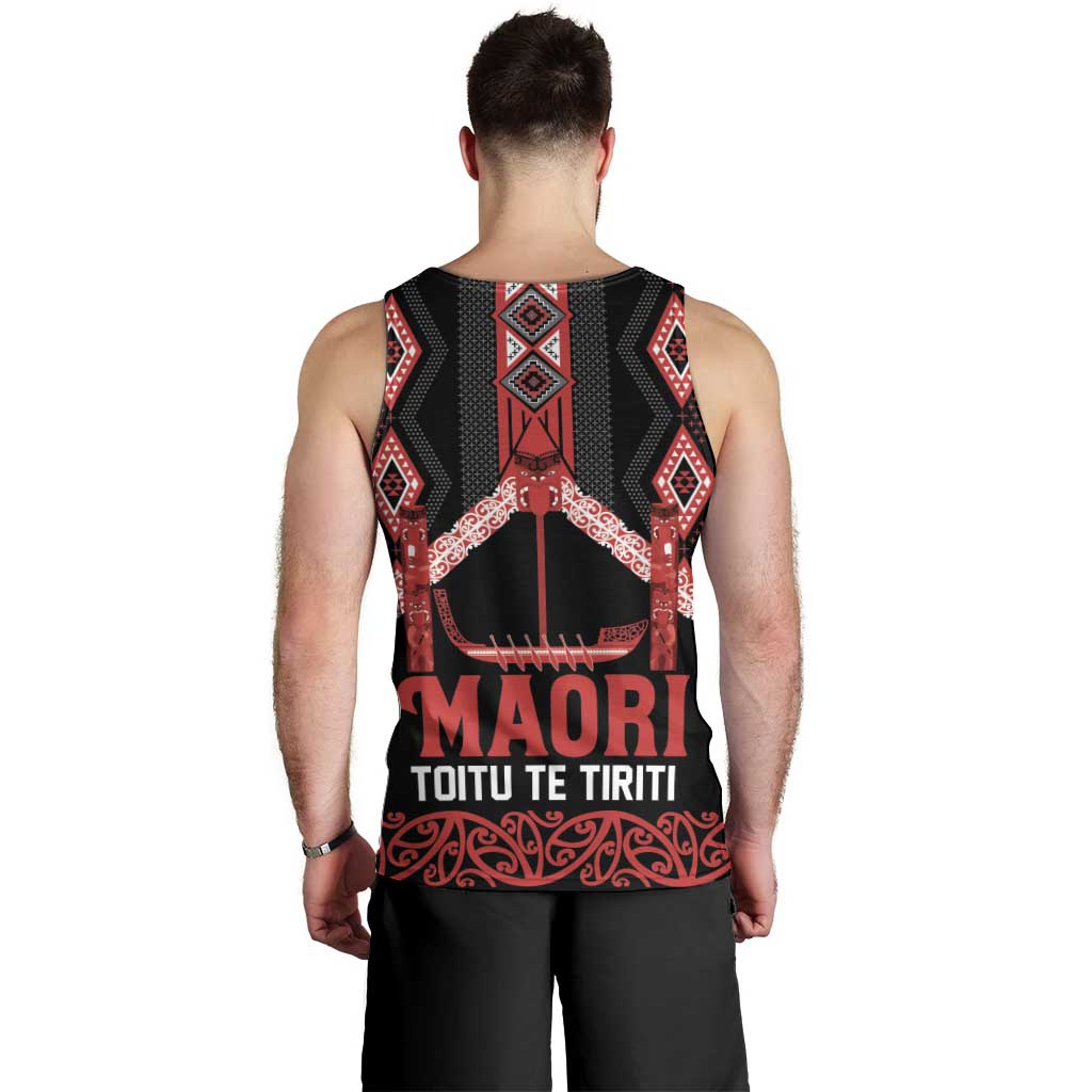 Toitu Te Tiriti Waitangi Men Tank Top Black Wharenui House - Aussie Hoodie
