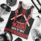 Toitu Te Tiriti Waitangi Men Tank Top Black Wharenui House - Aussie Hoodie