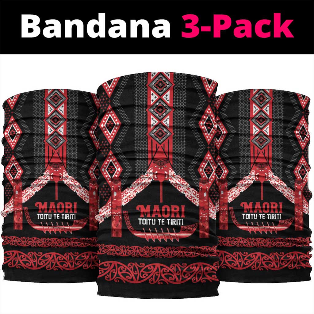 Toitu Te Tiriti Waitangi Neck Gaiter Black Wharenui House - Aussie Hoodie