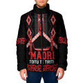 Toitu Te Tiriti Waitangi Padded Jacket Black Wharenui House - Aussie Hoodie