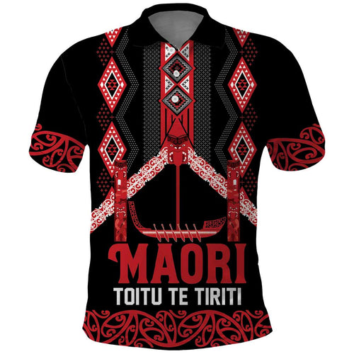 Toitu Te Tiriti Waitangi Polo Shirt Black Wharenui House - Aussie Hoodie